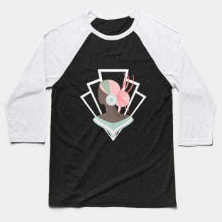 Art Deco lady with pink hair Baseball T-Shirt